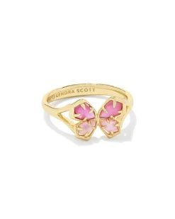 Mae Gold Butterfly Cocktail Ring In Azalea Pink Mix^Kendra Scott Cheap