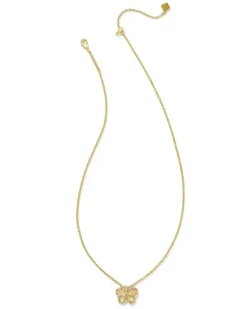 Mae Gold Butterfly Short Pendant Necklace In Golden Abalone^Kendra Scott Store