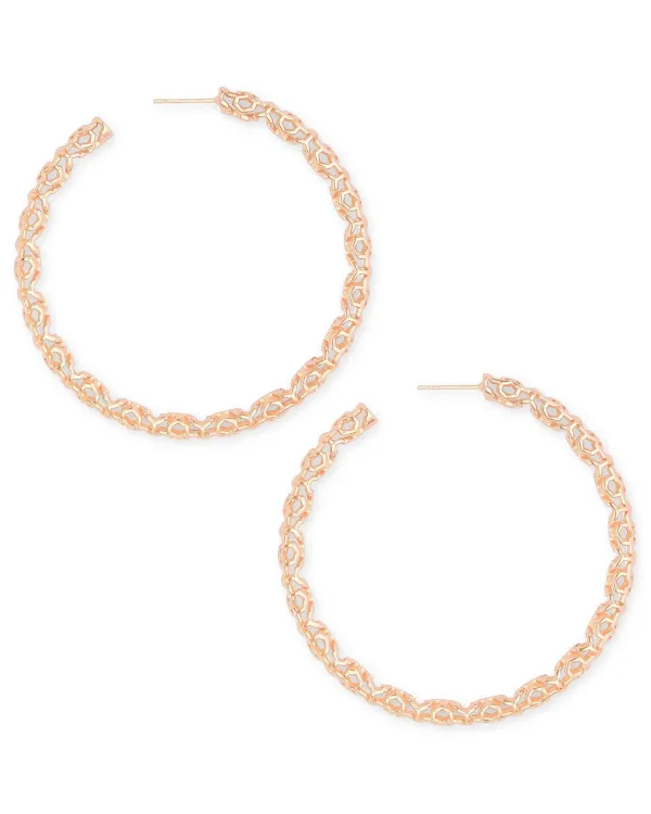 Maggie Hoop Earrings In Rose Gold Filigree^Kendra Scott Cheap