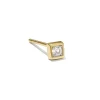 Maia 18K Gold Vermeil Square Bezel Single Stud Earring In White Topaz^Kendra Scott Fashion