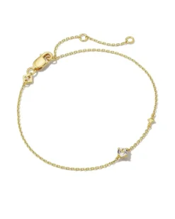 Maisie 18K Gold Vermeil Delicate Chain Bracelet In White Topaz^Kendra Scott Flash Sale
