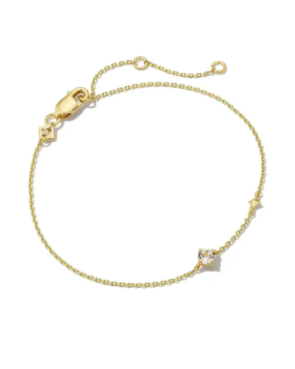 Maisie 18K Gold Vermeil Delicate Chain Bracelet In White Topaz^Kendra Scott Flash Sale