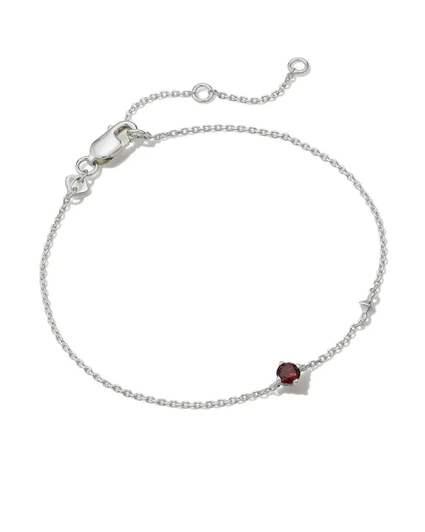Maisie Sterling Silver Delicate Chain Bracelet In Red Garnet^Kendra Scott Shop