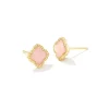 Mallory Gold Stud Earrings In Rose Quartz^Kendra Scott Sale