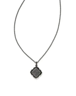 Mallory Gunmetal Pendant Necklace In Black Drusy^Kendra Scott Sale