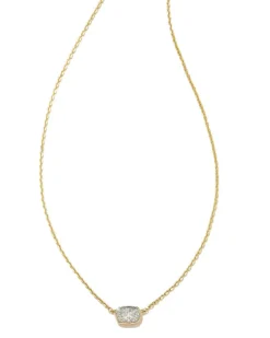 Marisa 14K Yellow Gold Oval Solitaire Pendant Necklace In White Diamond^Kendra Scott Clearance
