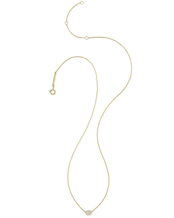 Marisa 14K Yellow Gold Oval Solitaire Pendant Necklace In White Diamond^Kendra Scott Clearance