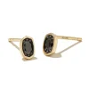 Marisa 14K Yellow Gold Oval Solitaire Stud Earrings In Black Diamond^Kendra Scott Best