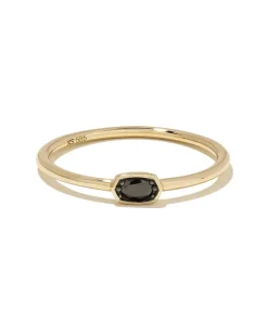 Marisa 14K Yellow Gold Oval Solitaire Band Ring In Black Diamond^Kendra Scott Best Sale