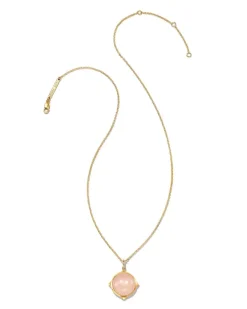 Matilda 18K Gold Vermeil Stone Charm Necklace In Rose Quartz^Kendra Scott New