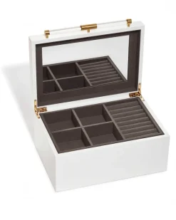 Medium Antique Brass Jewelry Box In White Lacquer^Kendra Scott Cheap