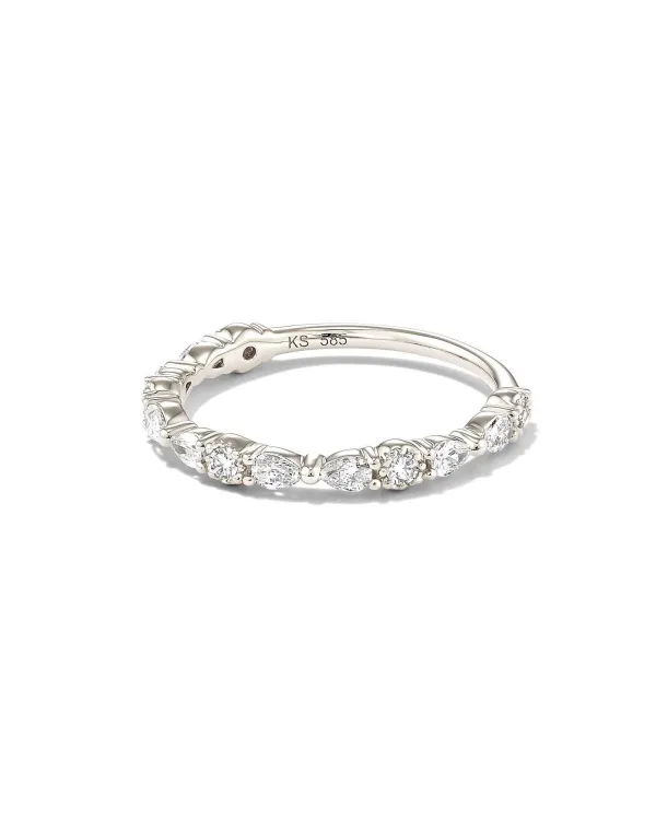 Melanie 14K White Gold Band Ring In White Diamond^Kendra Scott Store