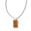 Men'S Oxidized Sterling Silver Dog Tag Necklace In Brown Tiger'S Eye^Kendra Scott Shop