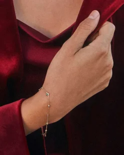 Michelle 14K Yellow Gold Delicate Chain Bracelet In Emerald^Kendra Scott New