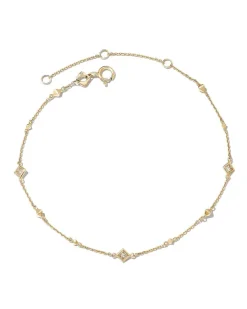 Michelle 14K Yellow Gold Delicate Bracelet In White Diamond^Kendra Scott Hot