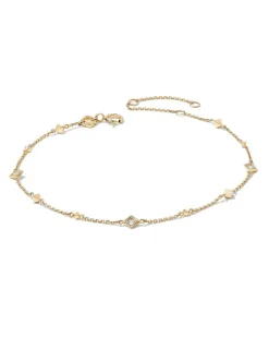 Michelle 14K Yellow Gold Delicate Bracelet In White Diamond^Kendra Scott Hot