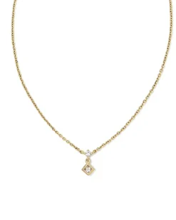 Michelle 14K Yellow Gold Diamond Accent Pendant Necklace In White Diamond^Kendra Scott Online
