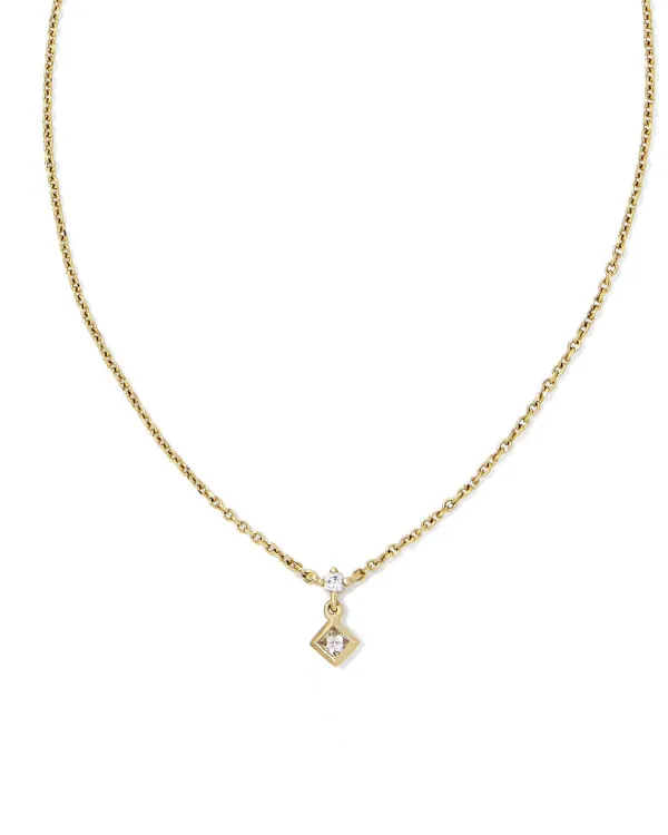 Michelle 14K Yellow Gold Diamond Accent Pendant Necklace In White Diamond^Kendra Scott Online