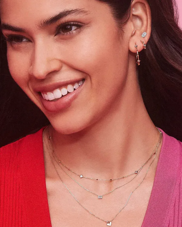 Michelle 14K Yellow Gold Huggie Earrings In White Diamond^Kendra Scott Discount