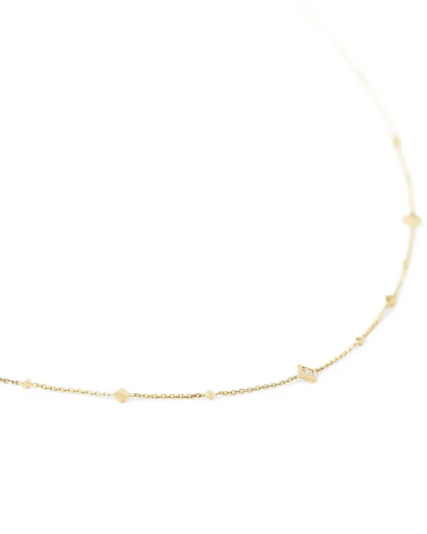 Michelle 14K Yellow Gold Strand Necklace In White Diamond^Kendra Scott Sale
