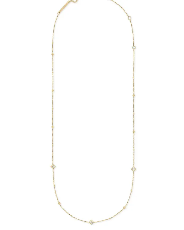 Michelle 14K Yellow Gold Strand Necklace In White Diamond^Kendra Scott Sale