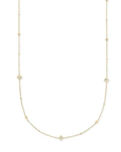 Michelle 14K Yellow Gold Strand Necklace In White Diamond^Kendra Scott Sale