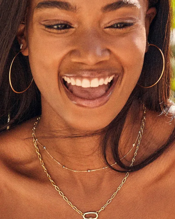 Michelle 14K Yellow Gold Strand Necklace In White Diamond^Kendra Scott Sale