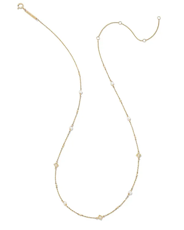 Michelle 14K Yellow Gold Strand Necklace In White Pearl^Kendra Scott Best