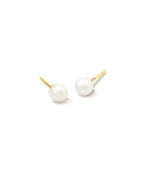 Michelle Pearl 14K Yellow Gold Stud Earrings In White Pearl^Kendra Scott Sale