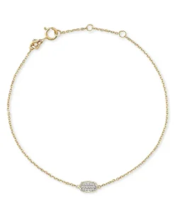 Millicent 14K Yellow Gold Delicate Chain Bracelet In White Diamond^Kendra Scott New
