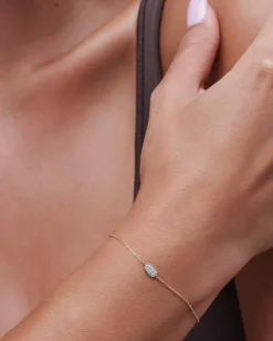 Millicent 14K Yellow Gold Delicate Chain Bracelet In White Diamond^Kendra Scott New