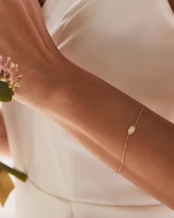 Millicent 14K Yellow Gold Delicate Chain Bracelet In White Diamond^Kendra Scott New