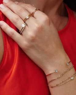 Millicent 14K Yellow Gold Delicate Chain Bracelet In White Diamond^Kendra Scott New