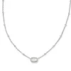 Mini Elisa Silver Satellite Short Pendant Necklace In Ivory Mother-Of-Pearl^Kendra Scott New