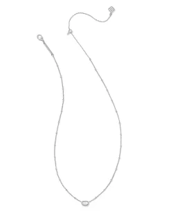 Mini Elisa Silver Satellite Short Pendant Necklace In Ivory Mother-Of-Pearl^Kendra Scott New