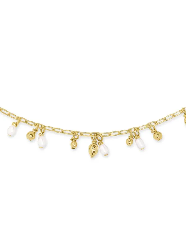 Mollie Gold Choker Necklace In White Pearl^Kendra Scott New