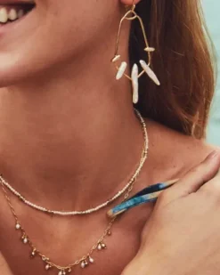 Mollie Gold Choker Necklace In White Pearl^Kendra Scott New