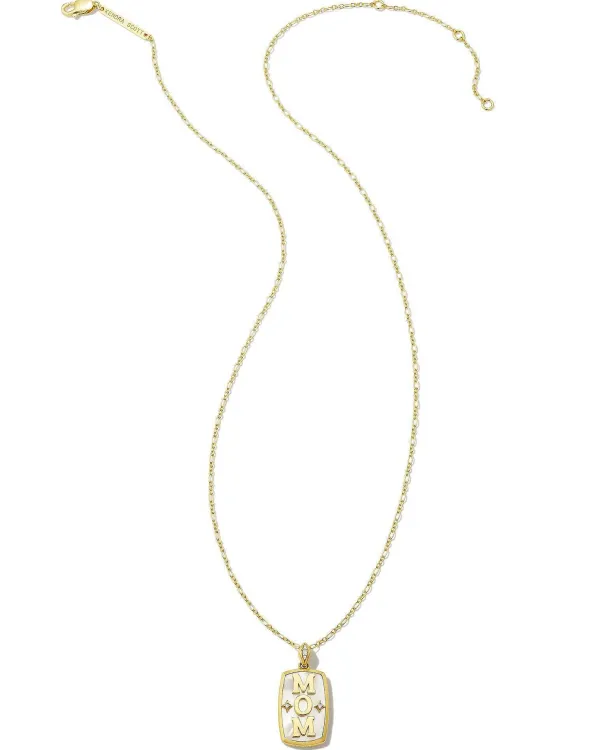 Mom 18K Gold Vermeil Stone Tag Necklace In Ivory Mother-Of-Pearl^Kendra Scott Outlet
