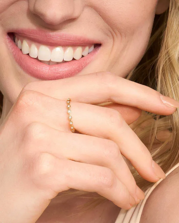 Nicolette 14K Yellow Gold Band Ring In White Diamond^Kendra Scott Cheap