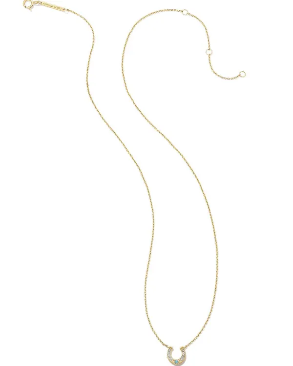 Noble 14K Yellow Gold Horseshoe Short Pendant Necklace In Turquoise^Kendra Scott Best Sale