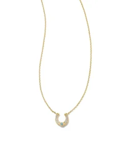 Noble 14K Yellow Gold Horseshoe Short Pendant Necklace In Turquoise^Kendra Scott Best Sale