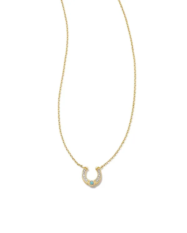 Noble 14K Yellow Gold Horseshoe Short Pendant Necklace In Turquoise^Kendra Scott Best Sale