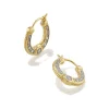 Noble 14K Yellow Gold Huggie Earrings In White Diamond^Kendra Scott Clearance