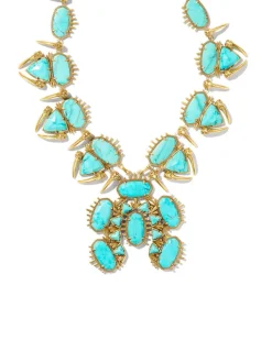Odessa Vintage Gold Statement Necklace In Variegated Turquoise Magnesite^Kendra Scott Discount
