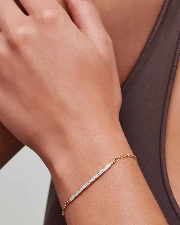 Ott 14K Yellow Gold Delicate Bracelet In White Diamond^Kendra Scott Cheap