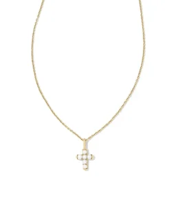 Pearl 14K Yellow Gold Cross Pendant Necklace In White Pearl^Kendra Scott Shop