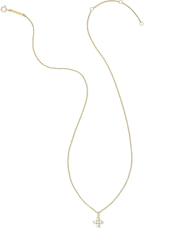Pearl 14K Yellow Gold Cross Pendant Necklace In White Pearl^Kendra Scott Shop