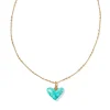 Poppy Vintage Gold Short Pendant Necklace In Variegated Turquoise Magnesite^Kendra Scott Hot