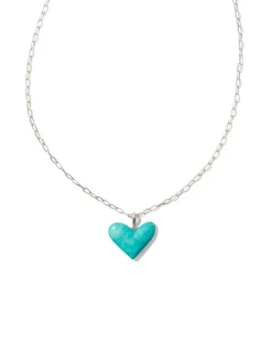 Poppy Vintage Silver Small Long Pendant Necklace In Variegated Turquoise Magnesite^Kendra Scott Best