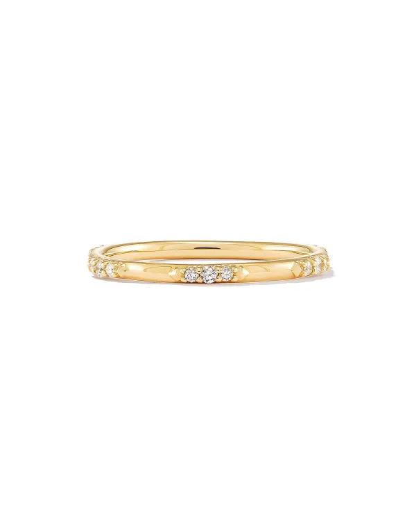 Posey 14K Yellow Gold Band Ring In White Diamonds^Kendra Scott Cheap